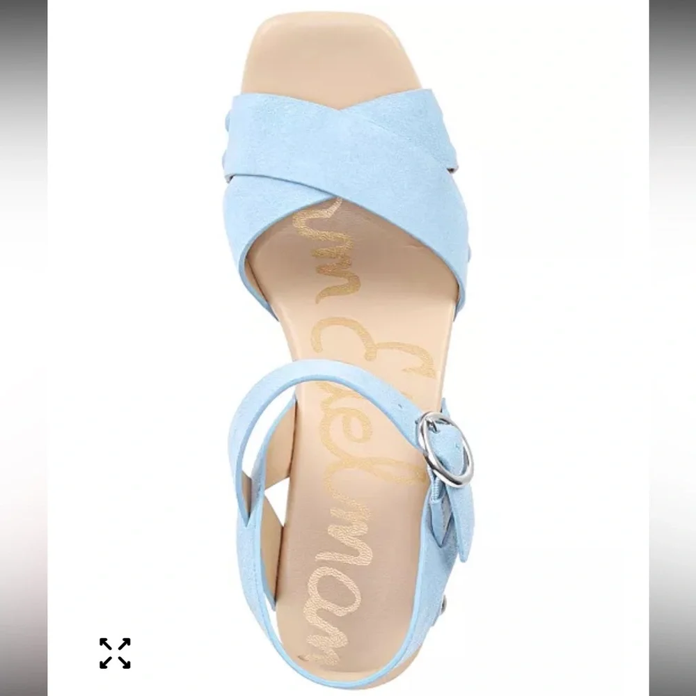 Sam Edelman Josefina Women's Sky Blue Leather‎ Sandals Sz 7 in light blue